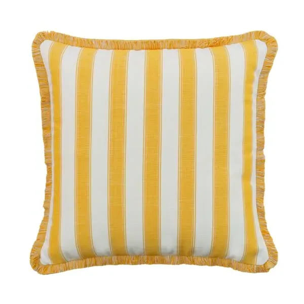 Square Cushion with Stripes - Yellow, Hollowfibre