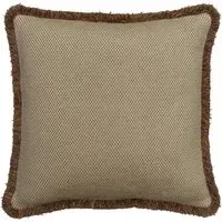 Square Cushion with Trim - Almond, Chenille