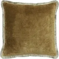 Square Cushion with Trim - Bronze, Mohair
