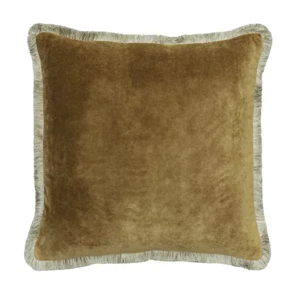Square Cushion with Trim - Bronze, Mohair image