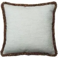 Square Cushion with Trim - Brown, Linen