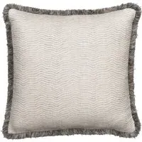 Square Cushion with Trim - Cloud, Linen Blend