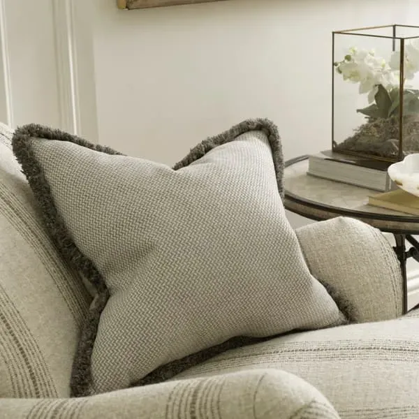 Square Cushion with Trim - Marble, Chenille