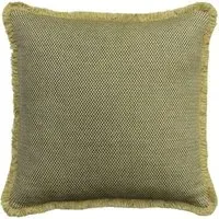 Square Cushion with Trim - Olive, Chenille
