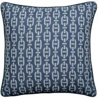 Square Outdoor Cushion Geometric - Navy, Hollowfibre