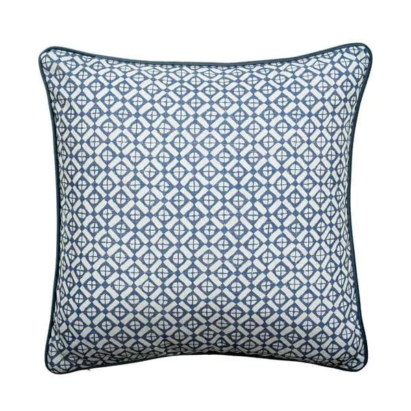 Square Outdoor Cushion Geometric - Navy, Hollowfibre image