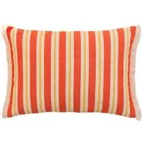 Striped Cushion with Piping - Orange, Hollowfibre