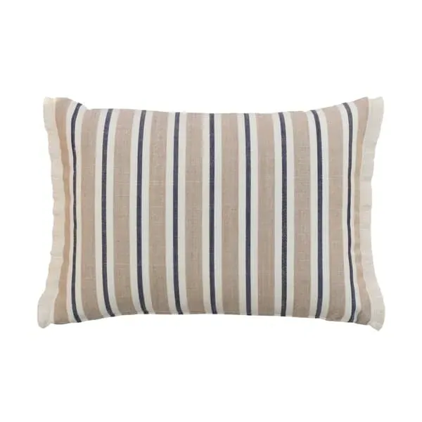 Striped Cushion with Piping - Sand, Hollowfibre image