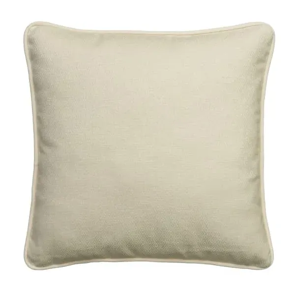 Square Cushion with Geometric Design - Chalk, Wool