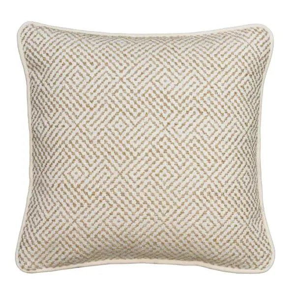 Square Cushion with Herringbone Pattern - Hessian, Wool