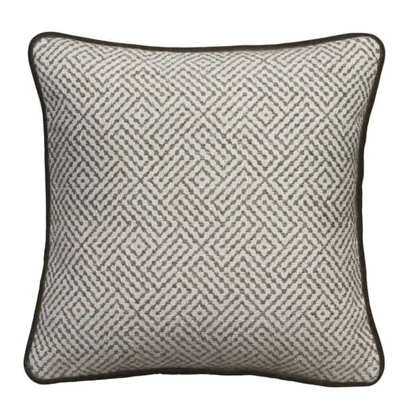 Square Cushion with Herringbone Pattern - Storm, Wool