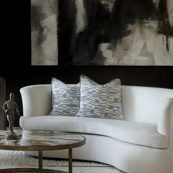 Square Cushion with Wool Feather Mix - Storm, Cotton