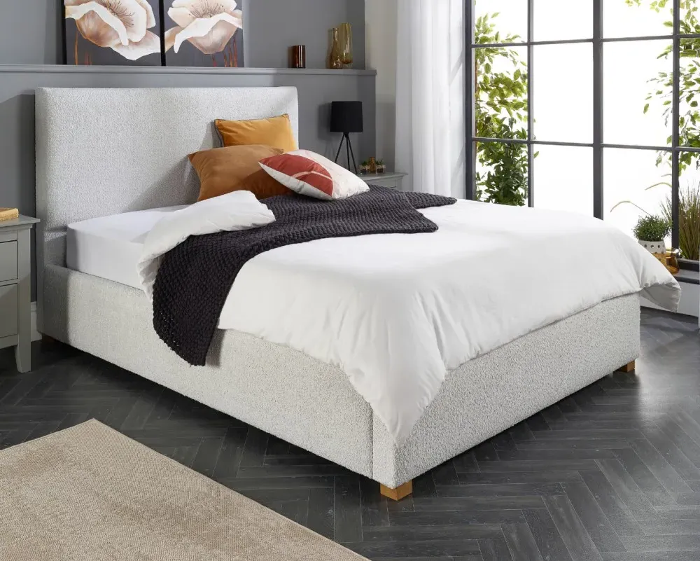 Ottoman Bed Frame with Storage - Bouclé Fabric image