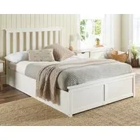 Ottoman Bed Frame with Storage - White, Wood