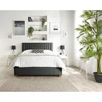 Ottoman Bed with Storage - Buttoned Headboard