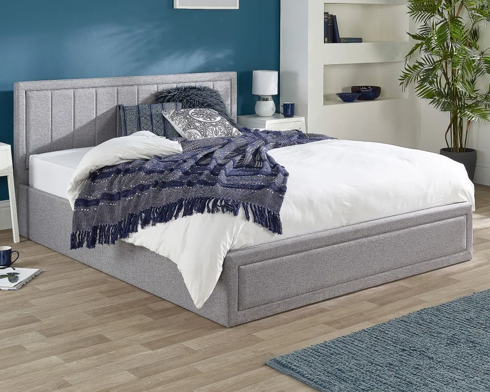 Ottoman Bed with Storage - Grey, Linen image