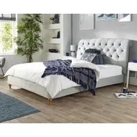 Chesterfield Bed Frame - Grey, Velvet