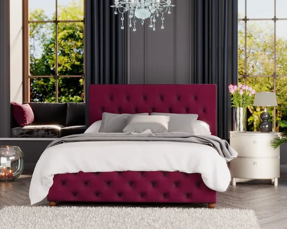 Ottoman Bed with Storage - Velvet Fabric image