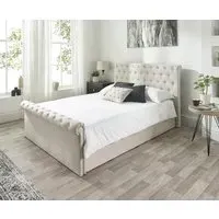 Ottoman Storage Bed with Gas Lift - Natural, Linen