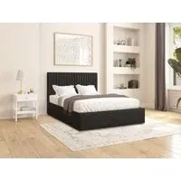 Ottoman Storage Bed with Headboard - Fabric