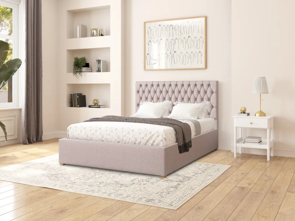 Ottoman Storage Bed with Upholstered Headboard image