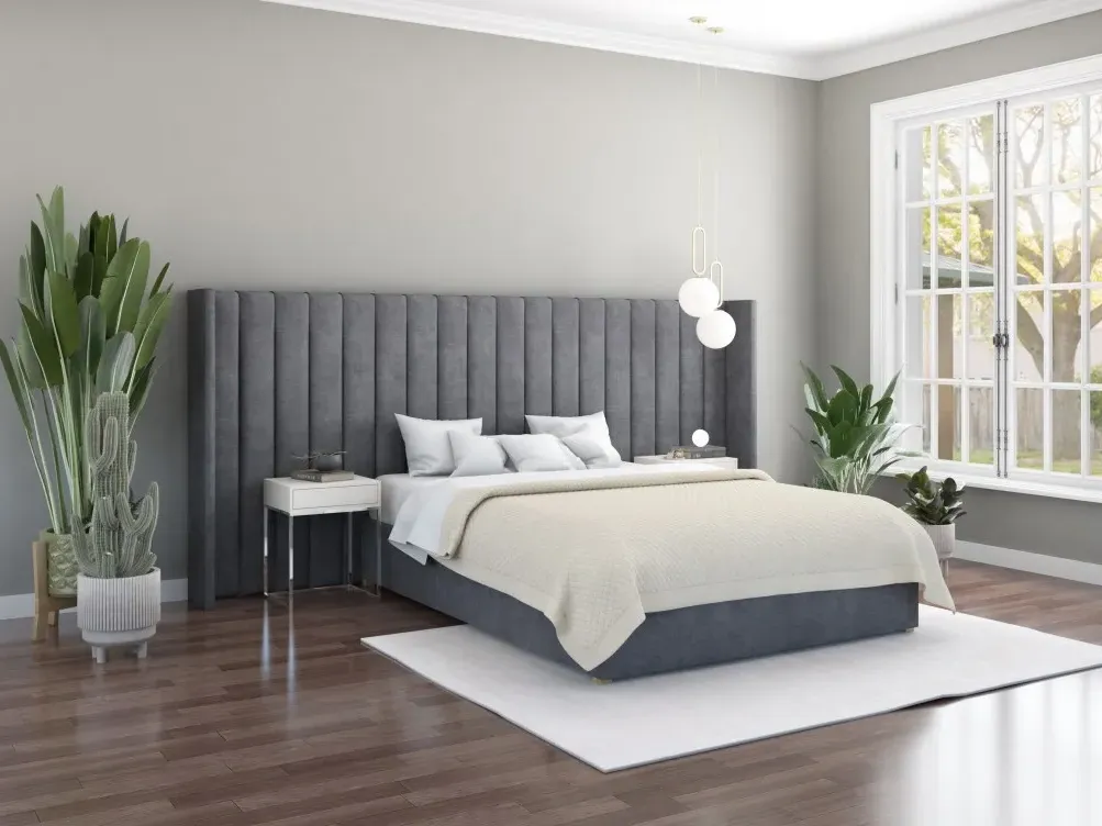 Oversize Wing Headboard Freestanding - Upholstered image