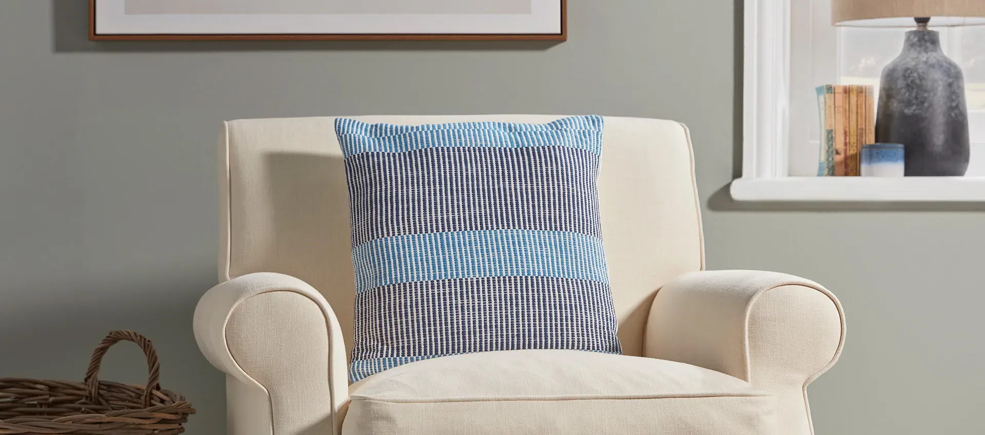 45x45cm Scatter Cushion - Navy Blue, Fabric image