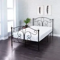 Bed Frame with Sprung Slats - Metal