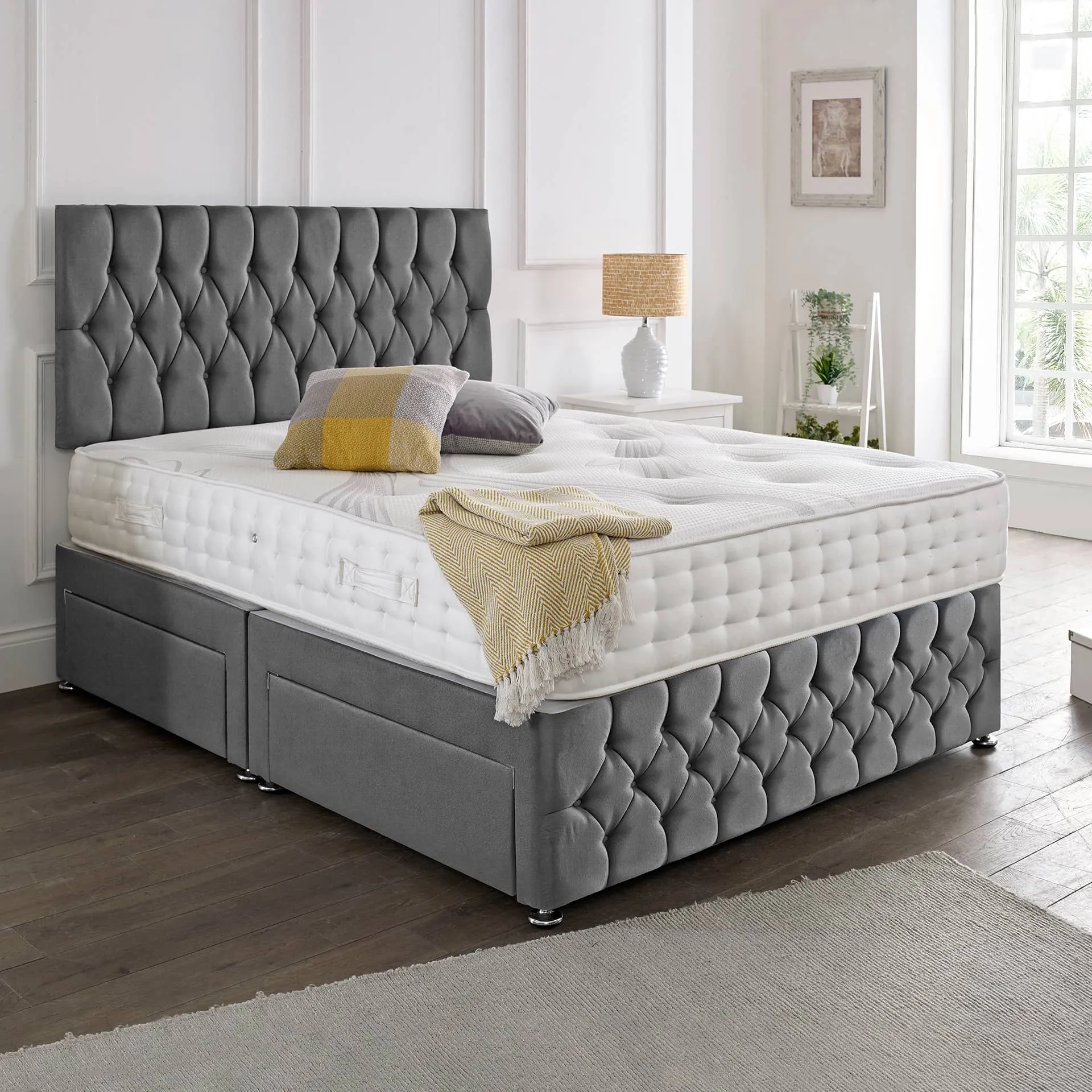 Divan Set with Headboard & Footboard - Upholstered image