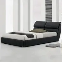 Double Bed Frame with Headboard - Faux Leather