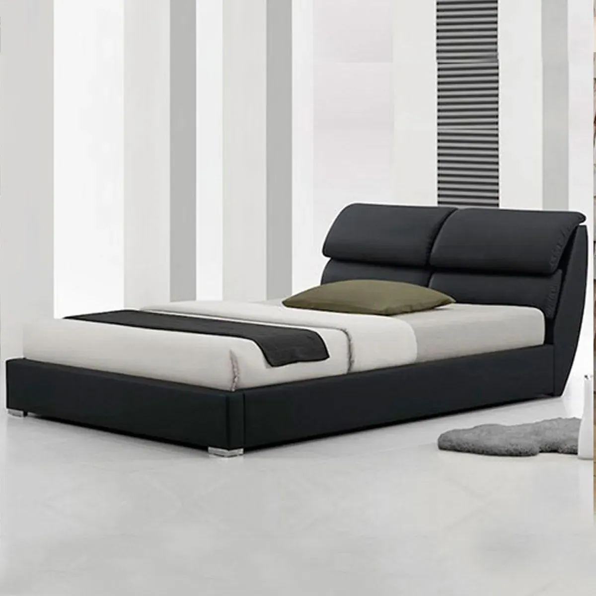 Double Bed Frame with Headboard - Faux Leather image