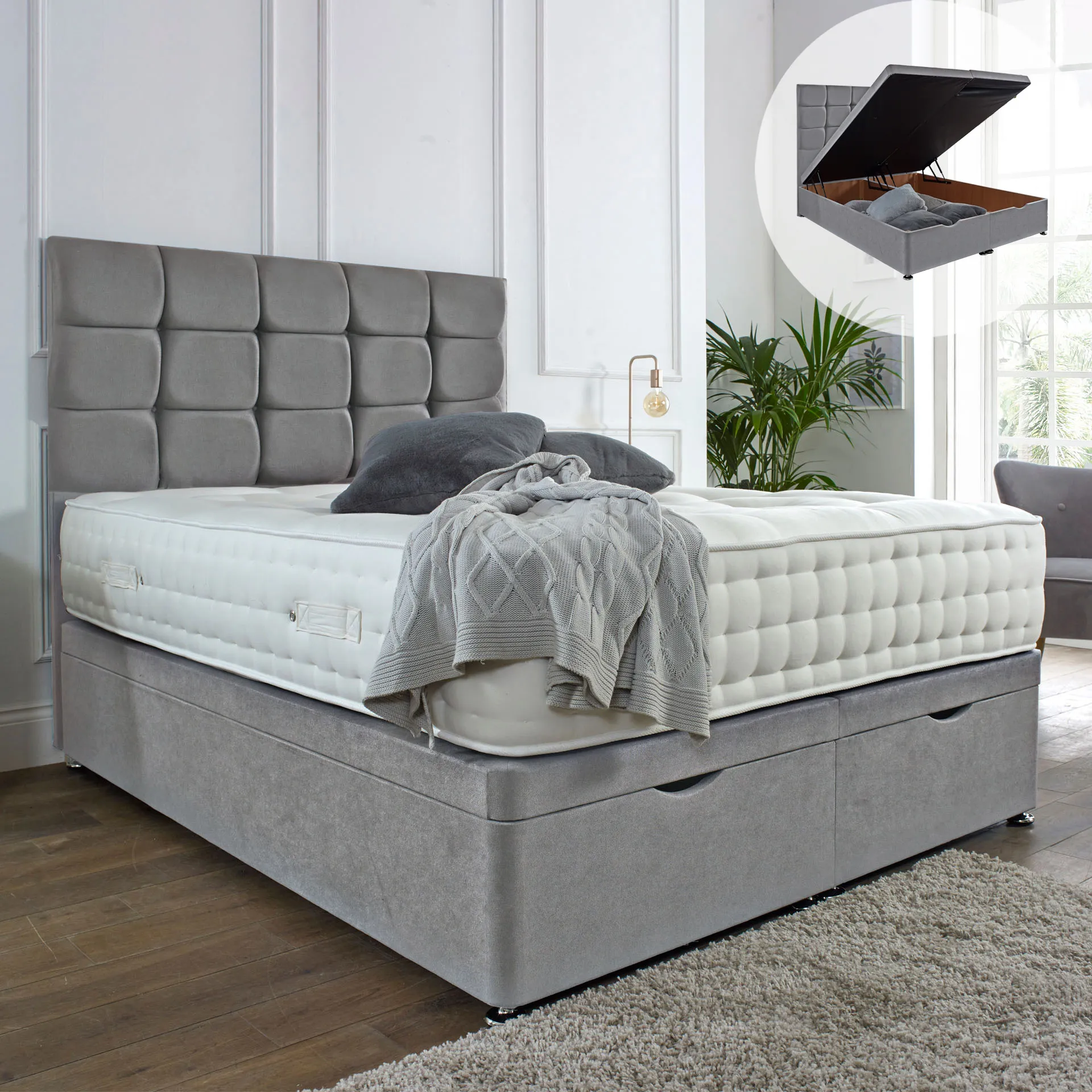 Ottoman Storage Divan Bed - Upholstered image