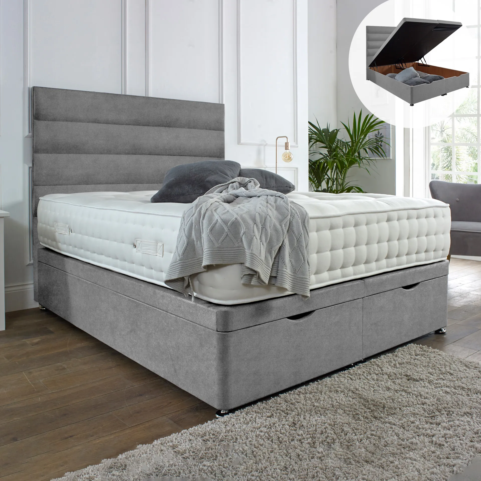 Ottoman Storage Divan Bed with End Lift image