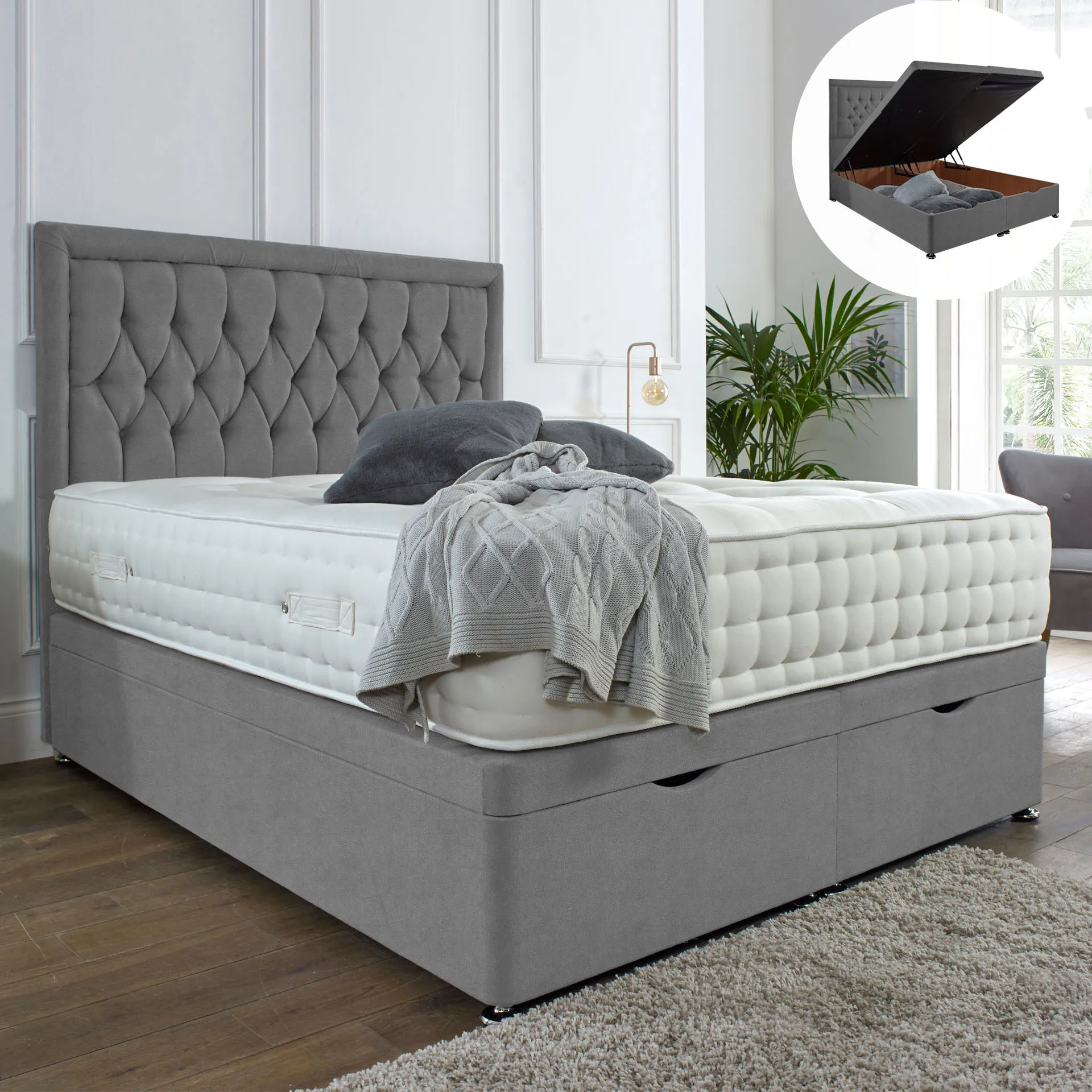 Ottoman Storage Divan Bed with End Lift image