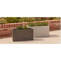 Set of 2 Rectangular Plant Pots - Fibreclay