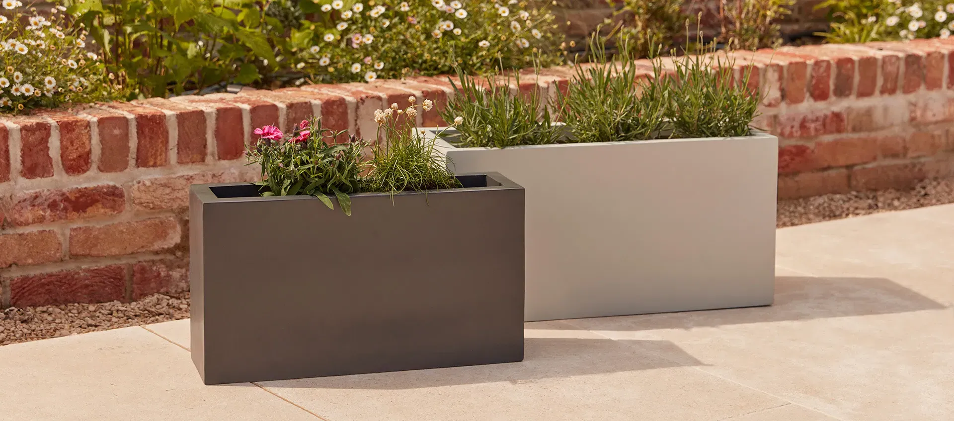 Set of 2 Rectangular Plant Pots - Fibreclay image