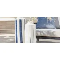 Set of 2 Striped Vases - Blue, Ceramic