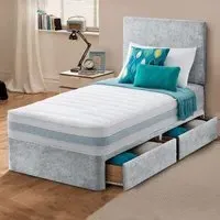 Single Divan Bed Set with Storage - Upholstered