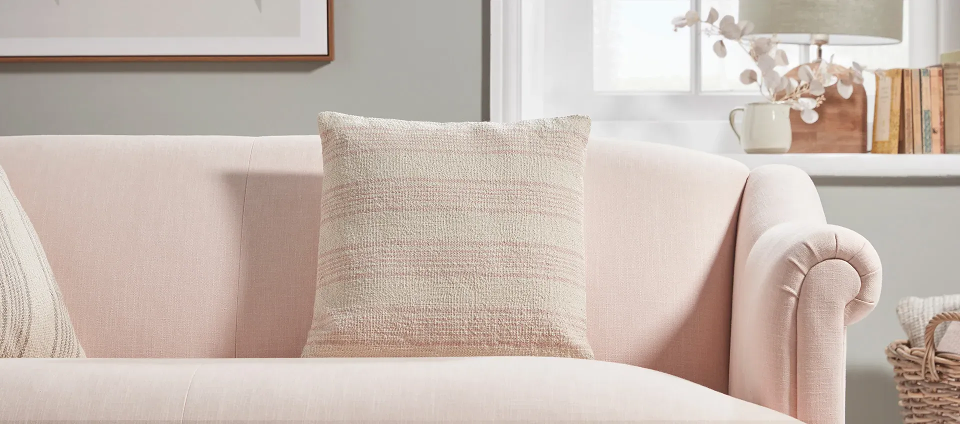 Square Cushion Water Resistant - Pink Striped image