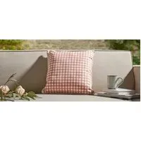 Square Outdoor Cushion - Pink, Gingham Fabric