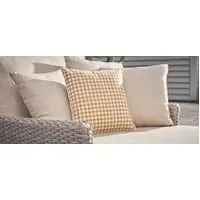 Square Outdoor Cushion - Taupe Gingham