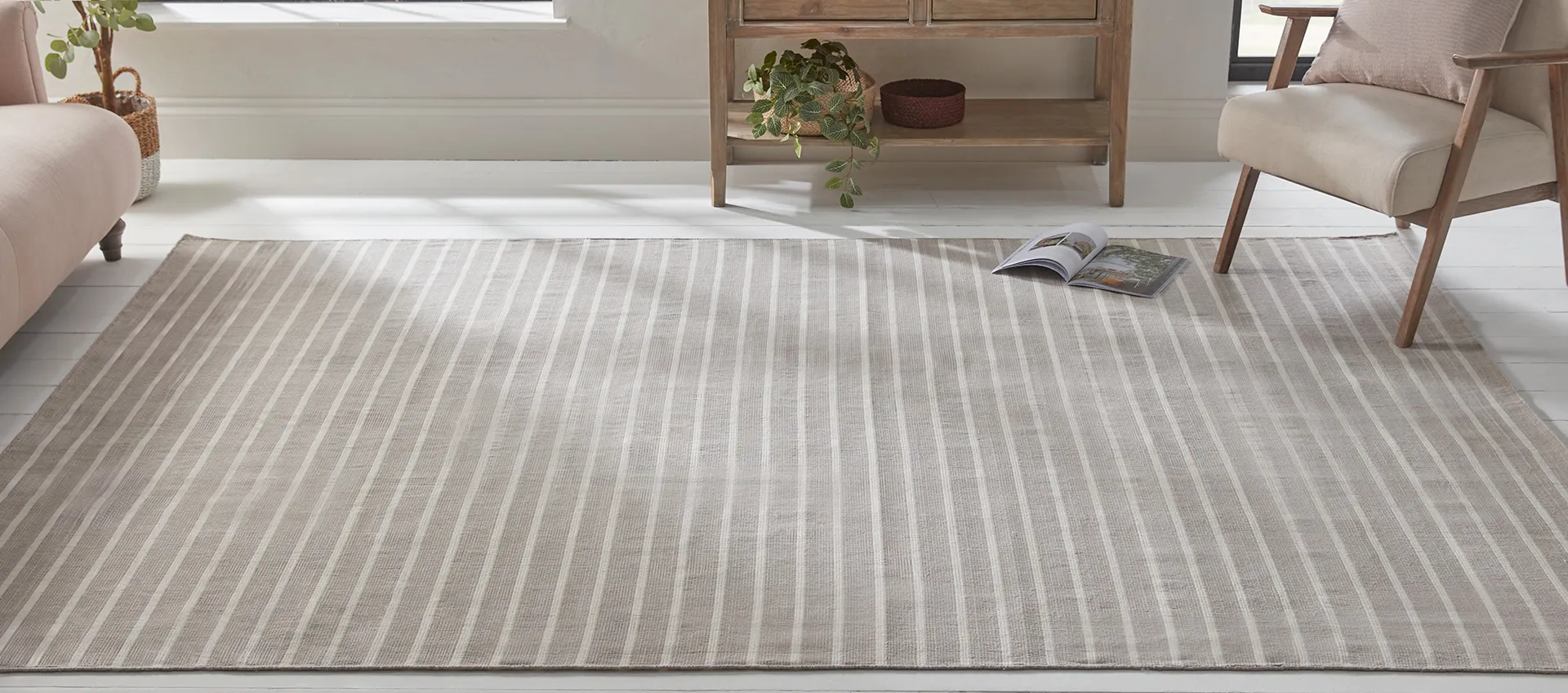 Striped Outdoor Rug - Grey, Polypropylene image