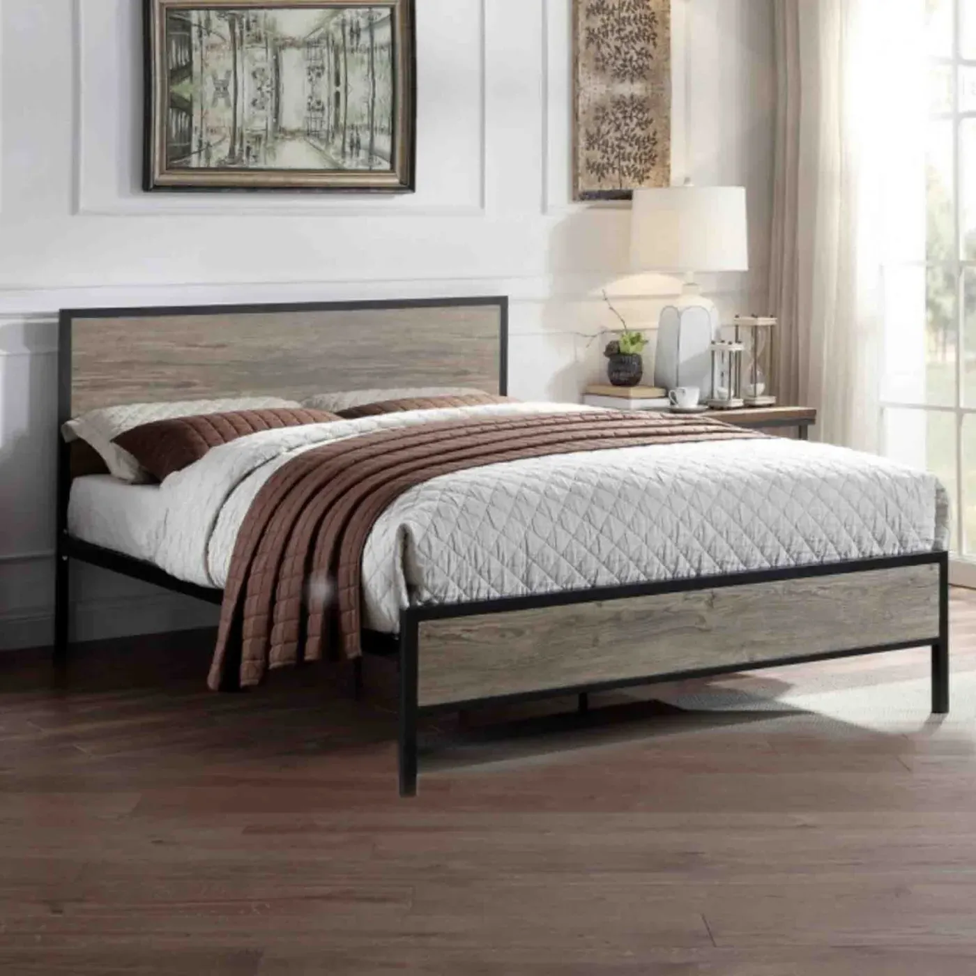 Victor Bed Frame with Sprung Slats - Metal image