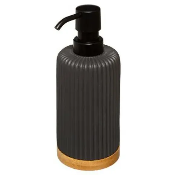 3-Piece Bathroom Accessories Set - Black, Bamboo