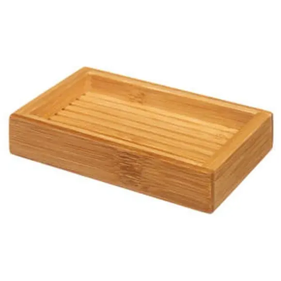 3-Piece Bathroom Accessories Set - Natural Bamboo