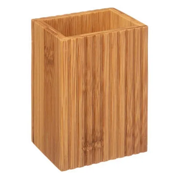 3-Piece Bathroom Accessories Set - Natural Bamboo