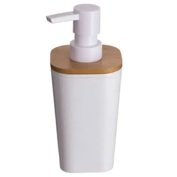 3-Piece Bathroom Accessories Set - White, Bamboo