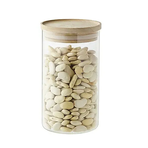 3-Piece Round Storage Jars - Clear, Glass