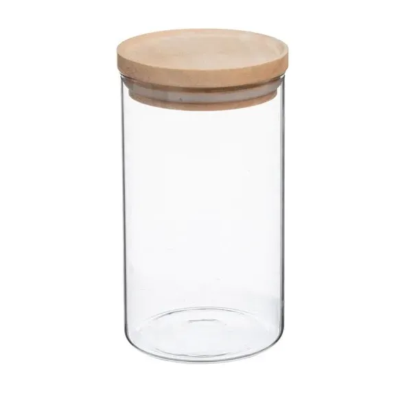 3-Piece Round Storage Jars - Clear, Glass