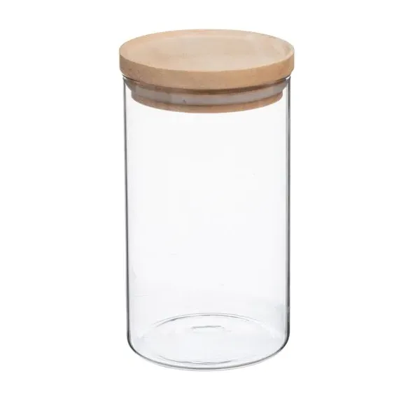 3-Piece Round Storage Jars - Clear, Glass